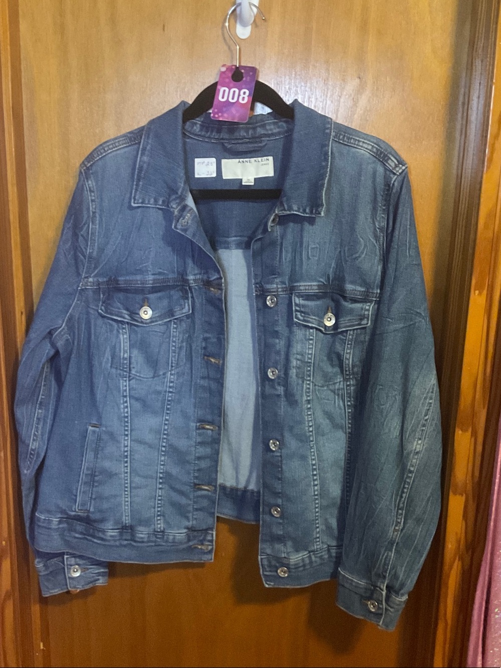08 - Anne Klein Dark Blue Denim Trucker Jacket